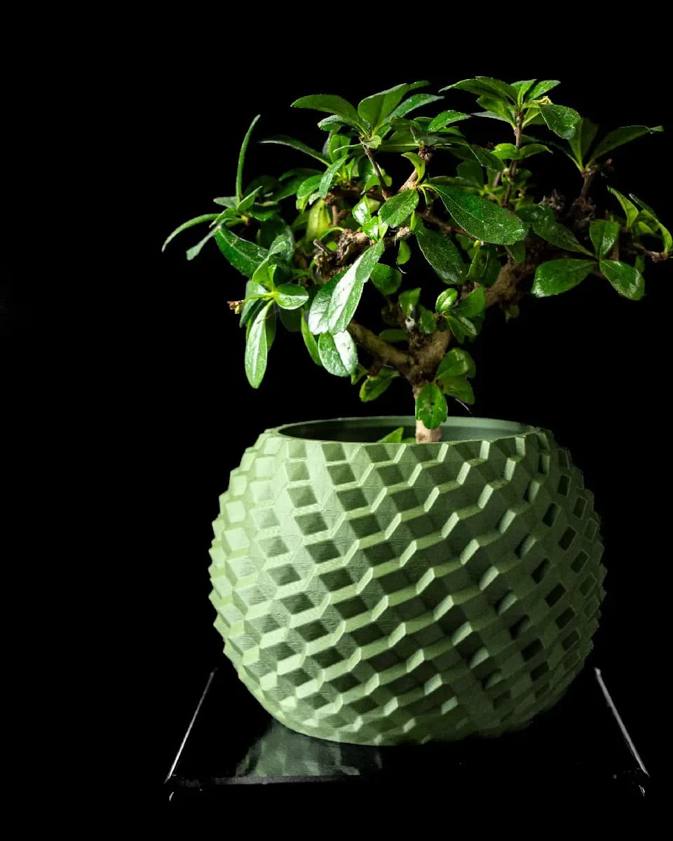 Cobble – Cache-pot géométrique à texture 3D - Miniature 2